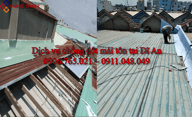Thợ chống dột mái tôn tại Dĩ An – Triệt Để – Uy tín 100%